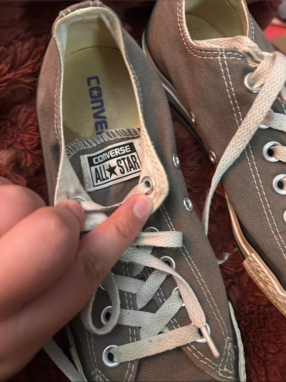 Converse Gray Canvas Low Top Sneakers with White Toecaps - Picture 9 of 10